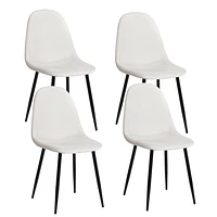 Set of 4 Beige/Ivory Upholstered Side Chairs by Maison Classique