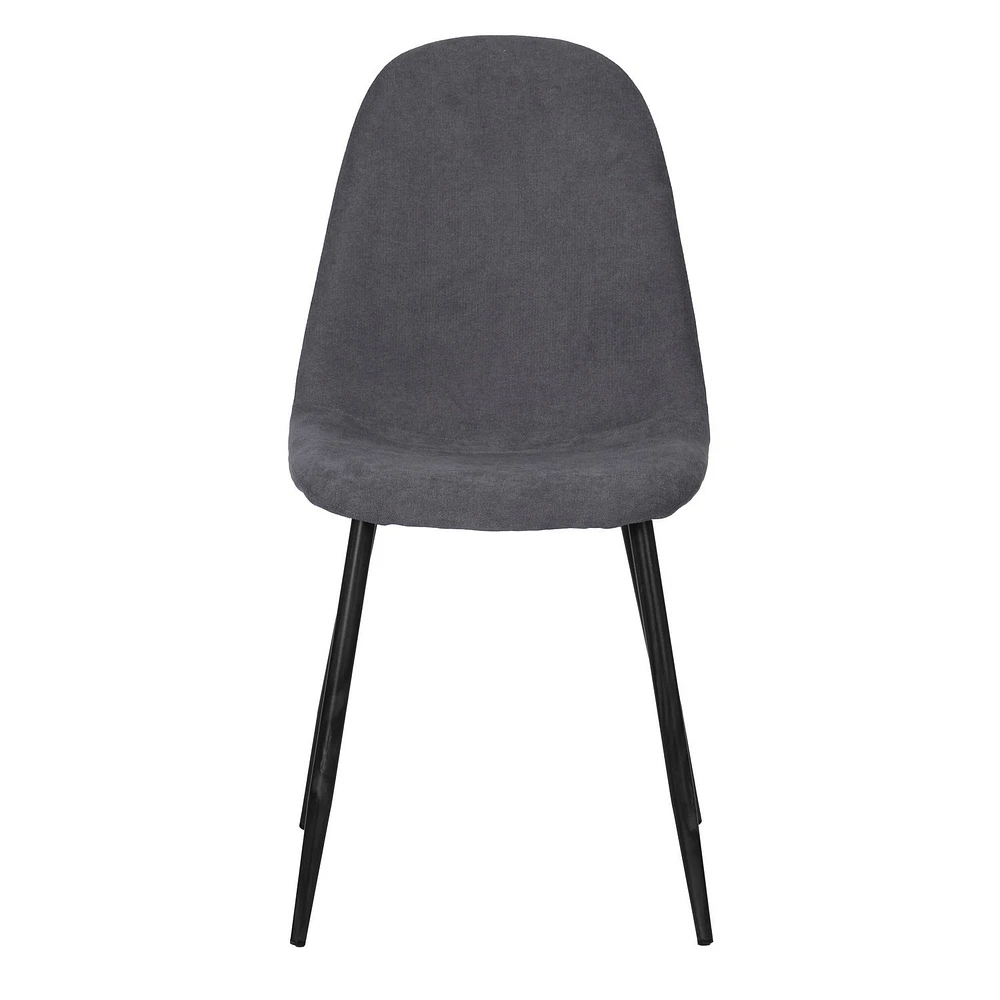 Set of 4 Grey Fabric Dining Chairs by Maison Classique