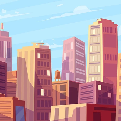 Papier peint mural « Kids Cartoon Skyline »