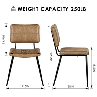 Round Dining Set with Cognac Chairs, Set of 5