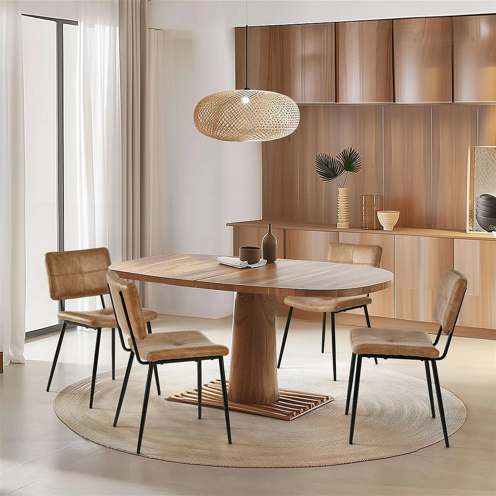 Maison Classique Set of 4 Modern Cognac Dining Chairs
