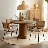 Maison Classique Set of 4 Modern Cognac Dining Chairs