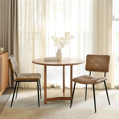 Maison Classique Set of Modern Cognac Dining Chairs