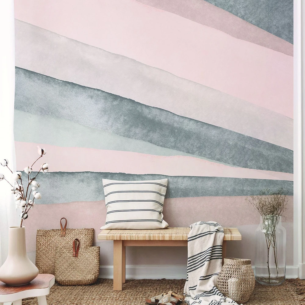 Mixed Abstract Stripes Wallpaper Mural