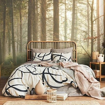 Northern Sun Light Forest Wallpaper Mural