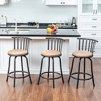 Set of 3 Swivel Counter Barstools 24" by Maison Classique