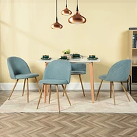 Maison Classique Set of 4 Modern Aqua Upholstered Dining Chairs