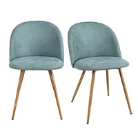 Maison Classique Set of Modern Aqua Upholstered Dining Chairs