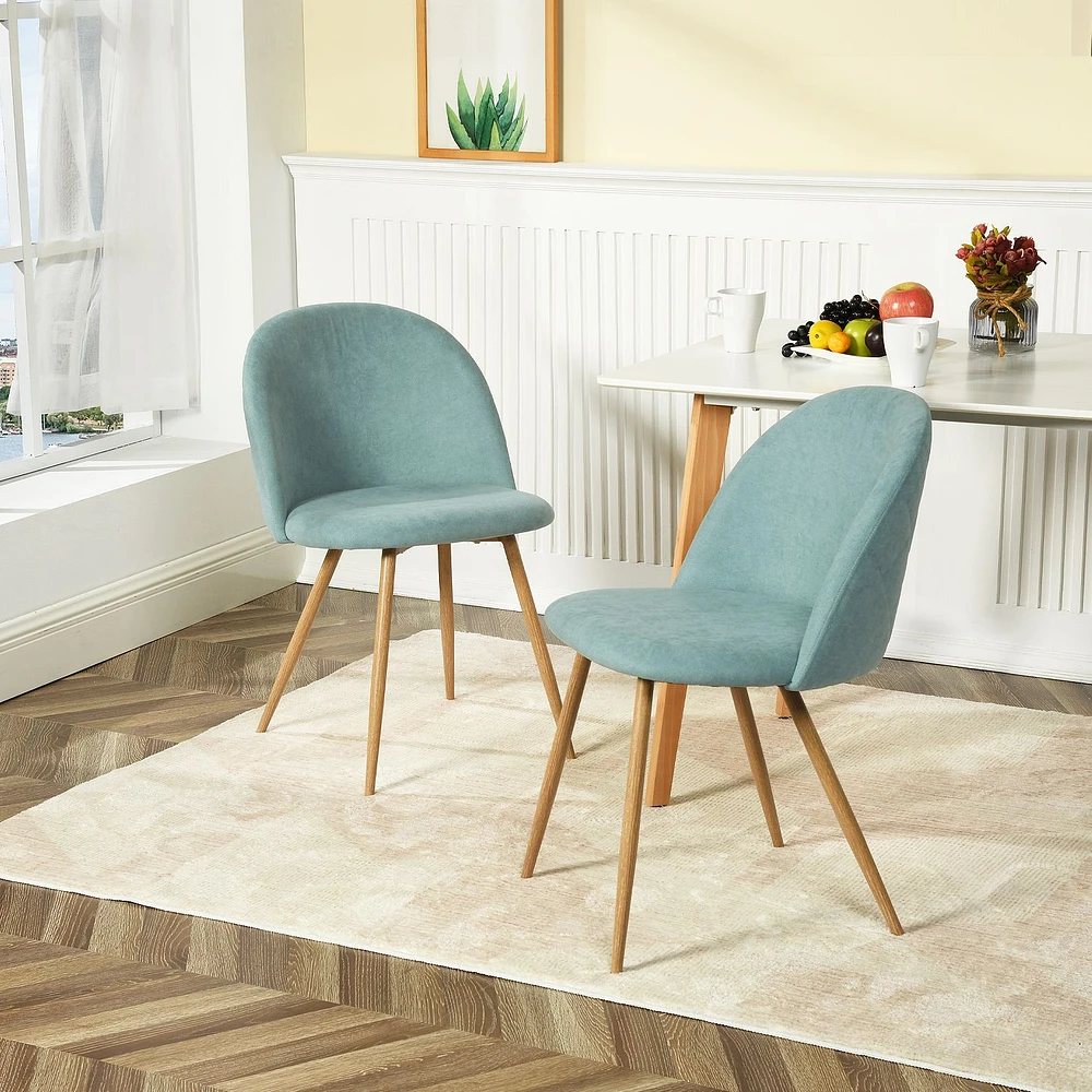 Maison Classique Set of Modern Aqua Upholstered Dining Chairs