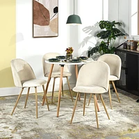 Maison Classique Set of 4 Modern Beige Upholstered Dining Chairs