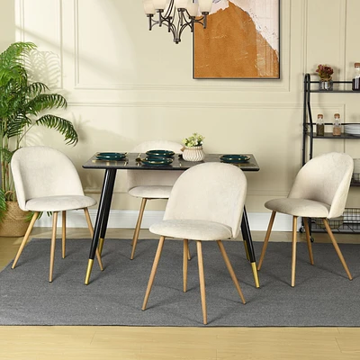 Maison Classique Set of 4 Modern Beige Upholstered Dining Chairs