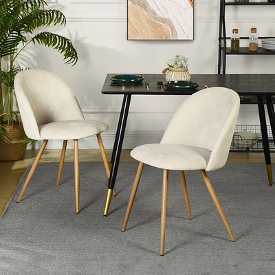 Maison Classique Set of Modern Beige Upholstered Dining Chairs