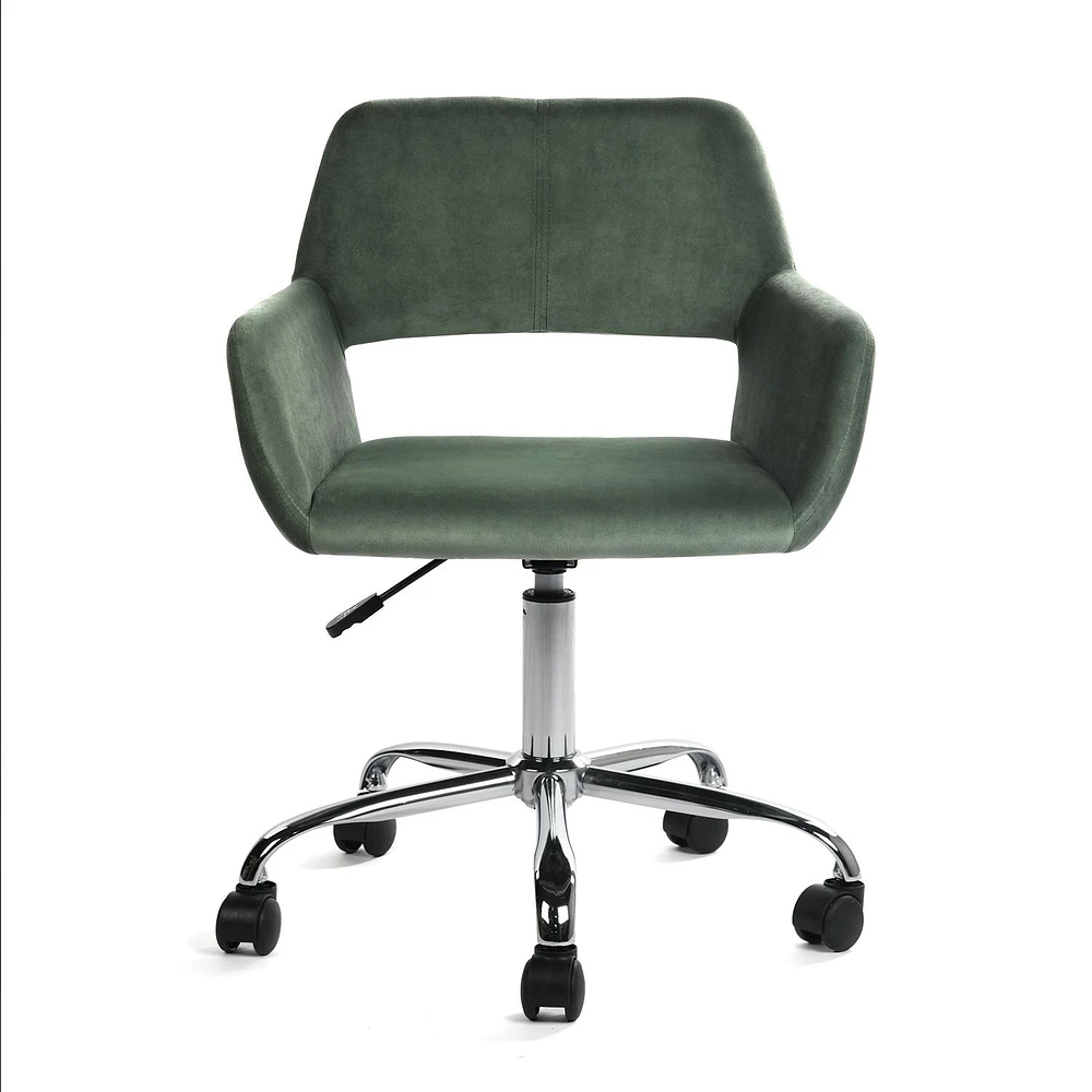 Cactus Velvet Office Chair Chrome Base by Maison Classique