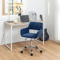 Dark Blue Fabric Office Chair Chrome Base by Maison Classique