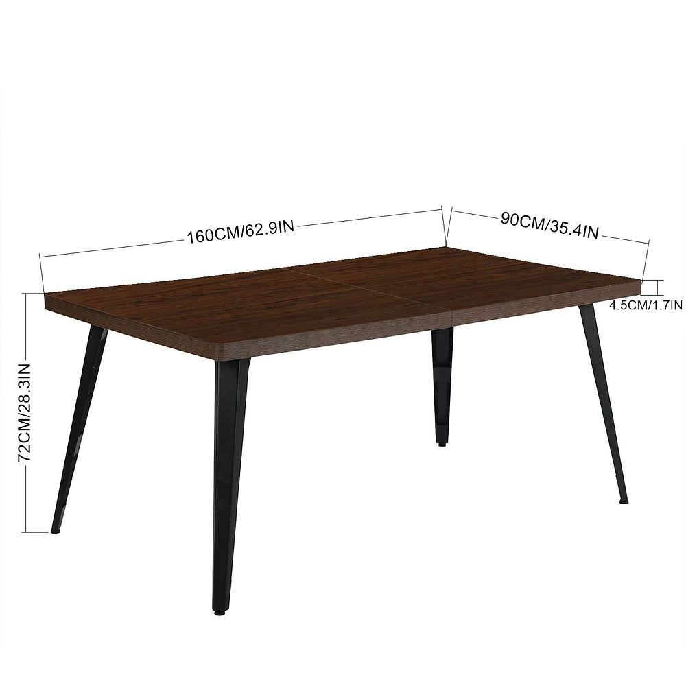 63" Dark Brown Dining Table by Maison Classique