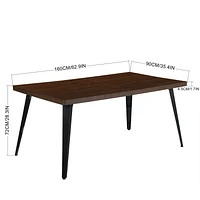 63" Dark Brown Dining Table by Maison Classique