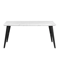 Ensemble de salle à manger en marbre avec chaises grises, ensemble de 5