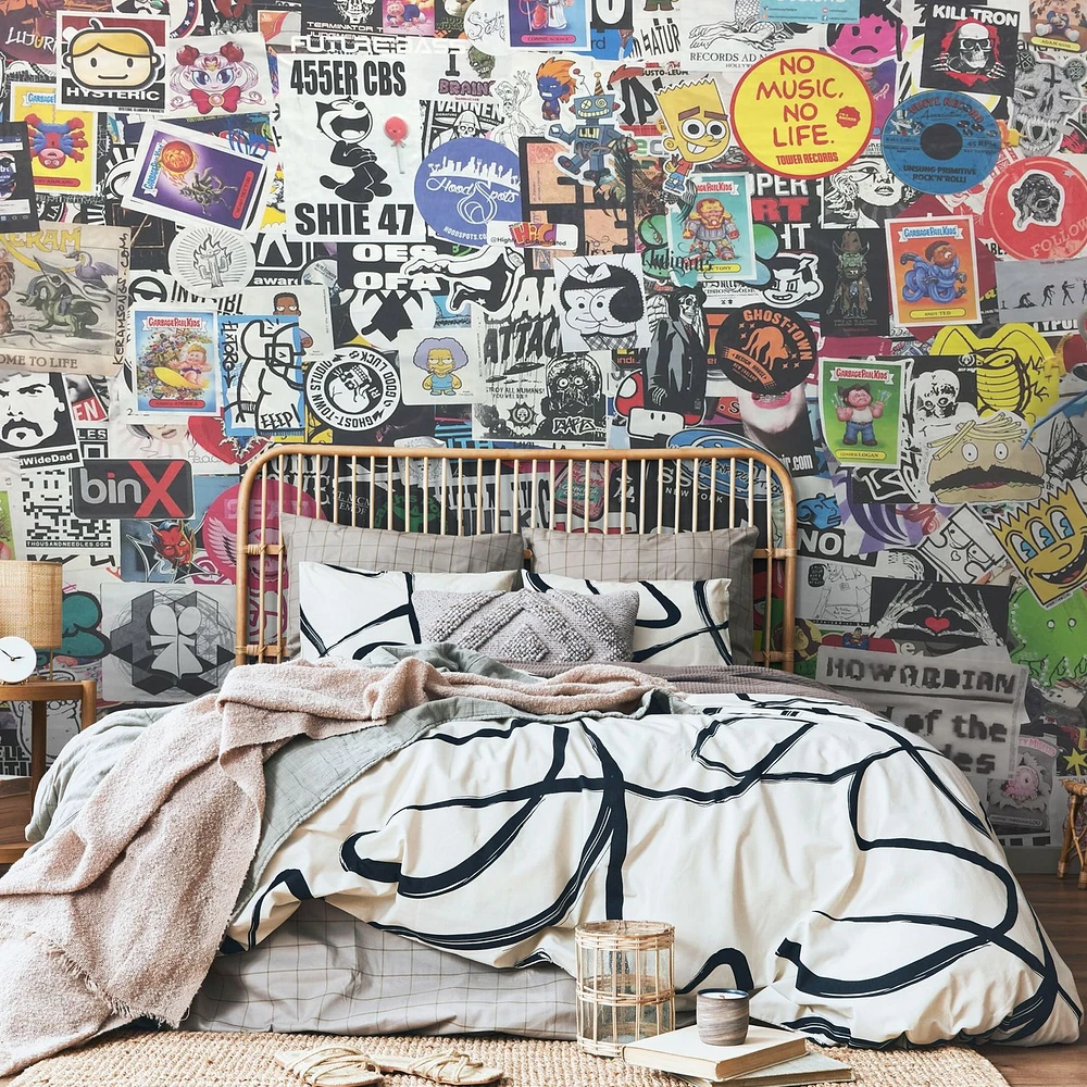 Street Stickers Wallpaper Mural