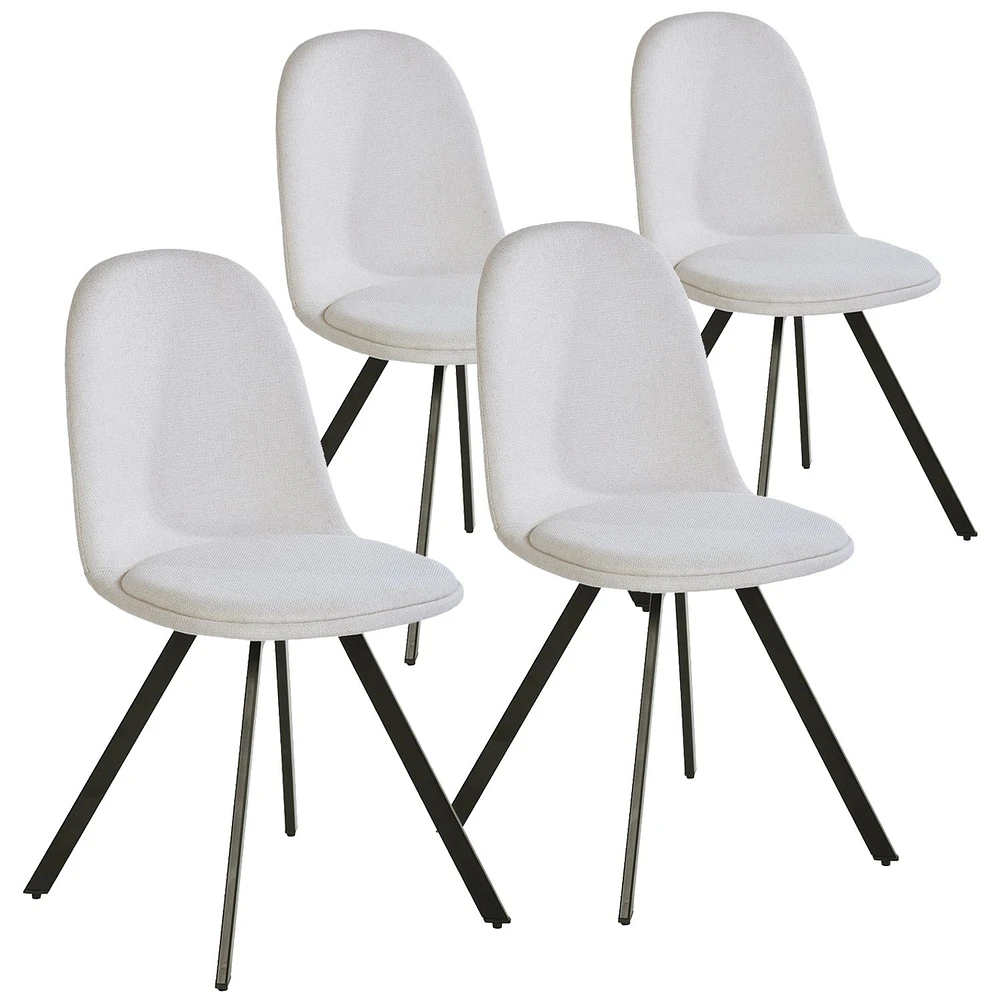 Set of 4 Beige Swivel Dining Chair by Maison Classique