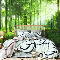 Sunny Morning Forest Wallpaper Mural