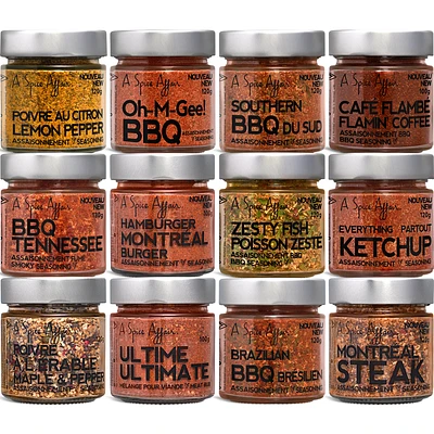 Coffret d'Épices BBQ Divin (12 Pots d'épices)