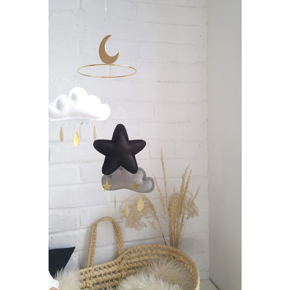 Cloud Mobile - Grey, Black & White