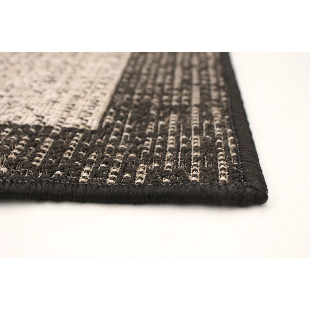 Rattan Look Classic Silver-Black Rug