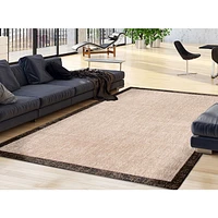 Tapis Rattan Classic Argent-noir