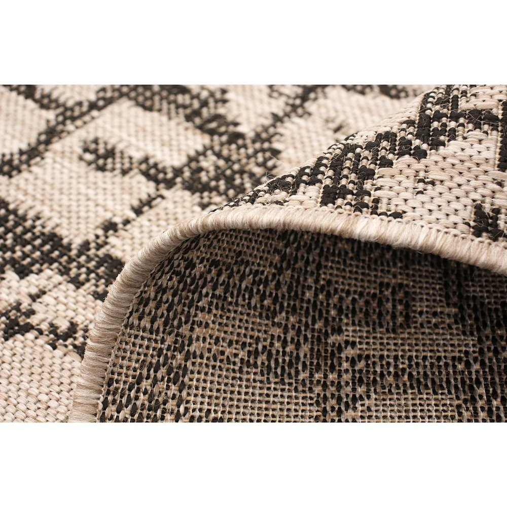 Rattan Look Safari Silver-Black Rug