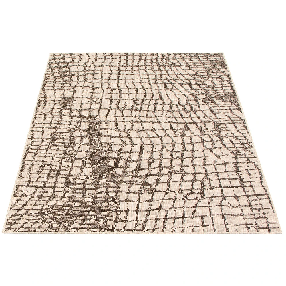 Rattan Look Safari Silver-Black Rug