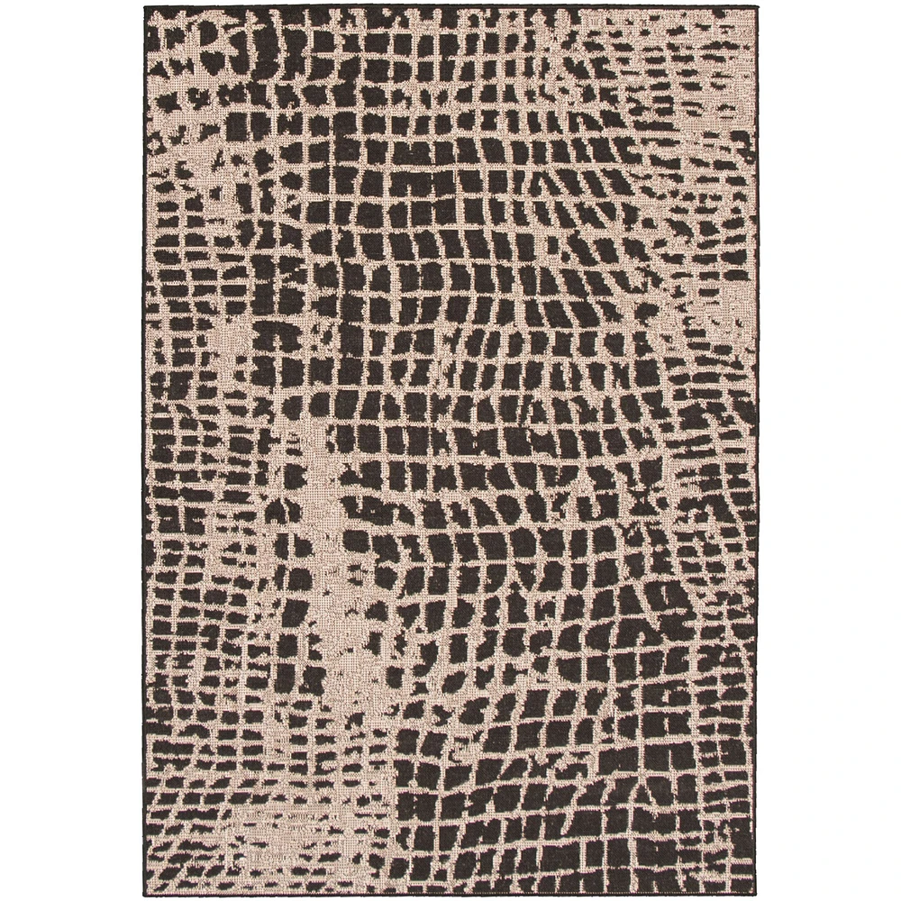 Tapis Rattan Safari noir-Argent