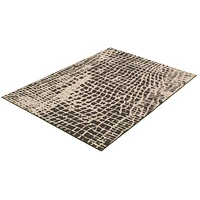 Tapis Rattan Safari noir-Argent