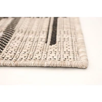 Rattan Look Burburry Silver-Black Rug