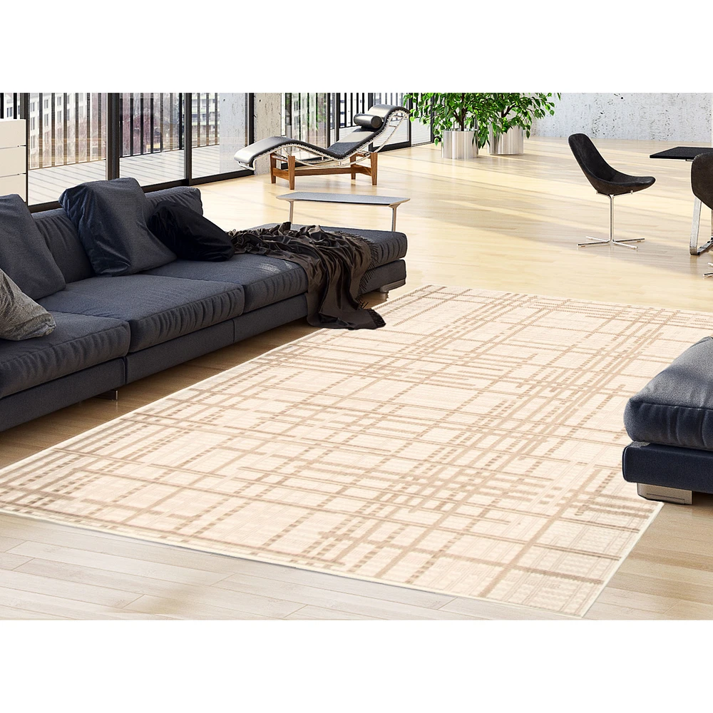 Rattan Look Burburry Champagne-Taupe Rug