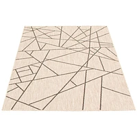 Rattan Look Abstract Silver-Black Rug