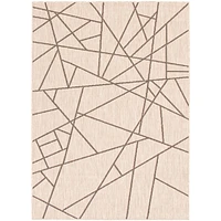 Tapis Rattan Abstract Argent-noir