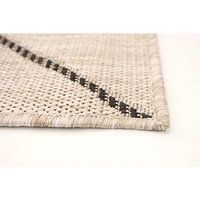 Rattan Look Abstract Silver-Black Rug