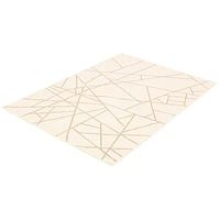 Rattan Look Abstract Champagne-Taupe Rug