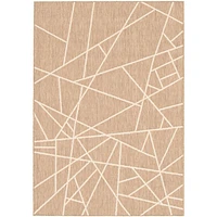 Tapis Rattan Abstract Beige-Champagne