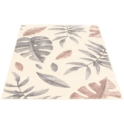 Feuilles Cream-Pink Rug