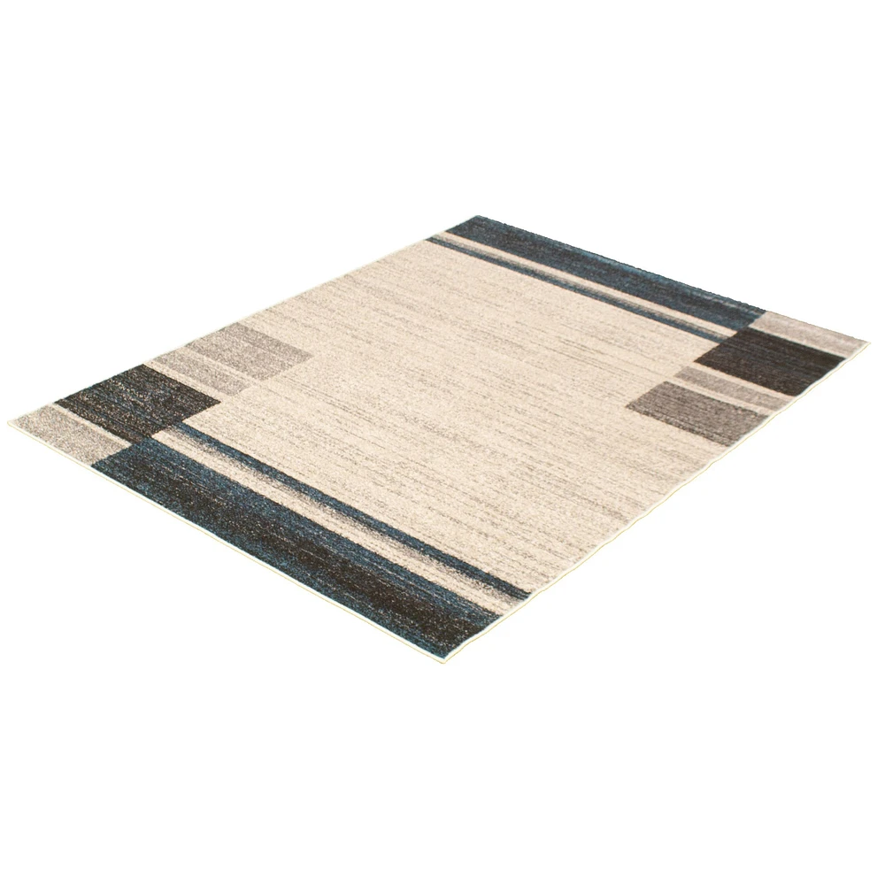 Tapis Modern Gabbeh ivoire/bleu