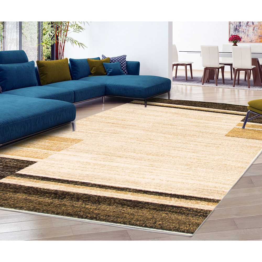 Tapis Modern Gabbeh ivoire/Brun