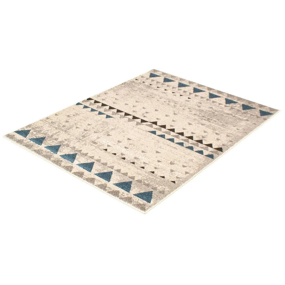 Tapis Modern Afghan ivoire/bleu