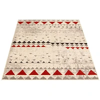 Modern Afghan Ivory/Red Rug