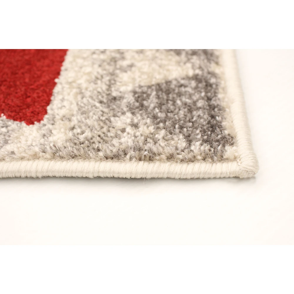 Tapis Modern Afghan ivoire/rouge