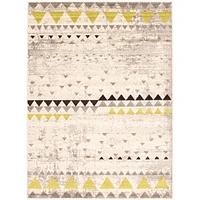 Modern Afghan Ivory/Green Rug