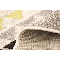 Modern Afghan Ivory/Green Rug