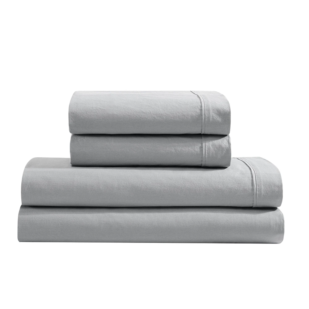 Washed Percale Solid T200 Sheet Set by Calvin Klein