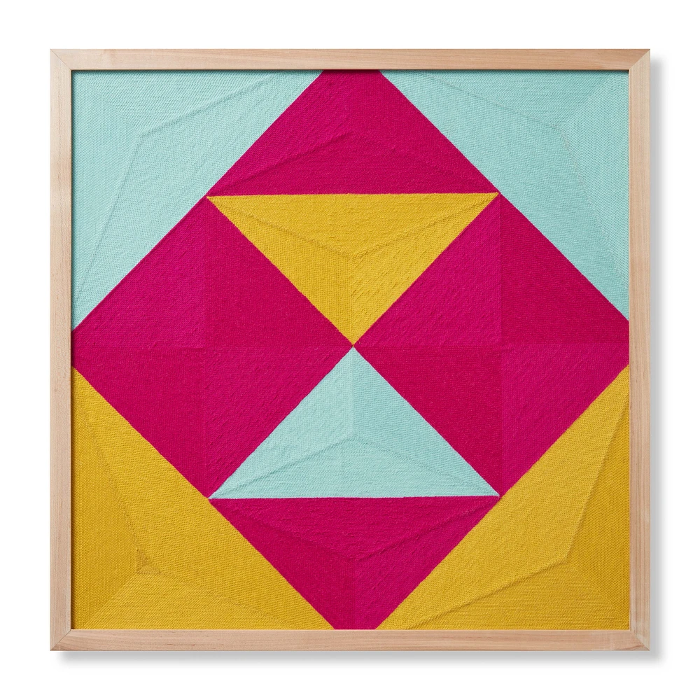 Loloi Fair and Square Pink and Gold 2' x 2' Wall Art