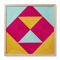 Loloi Fair and Square Pink and Gold 2' x 2' Wall Art